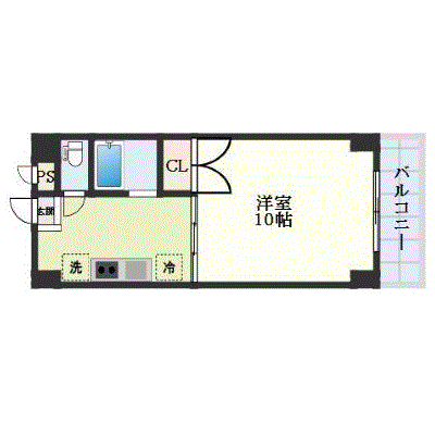 グッドステイ岡山市役所東レジテンス★【設備充実・ベーシック】の間取り図