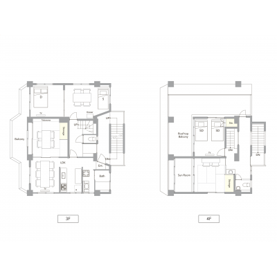ワールドポテンシャル上板橋301「駅徒歩5分の好立地！157㎡のゆとりある暮らし🏡｜家族・グループで過ごす広々4LDKメゾネット🌼」の物件間取り図