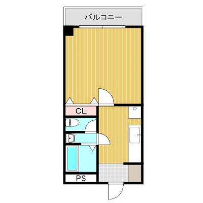 ★広めの1Ｋ★wi-fi無料★オートロック★宅配ボックス★特急停車駅まですぐ★GM久留米4の間取り図