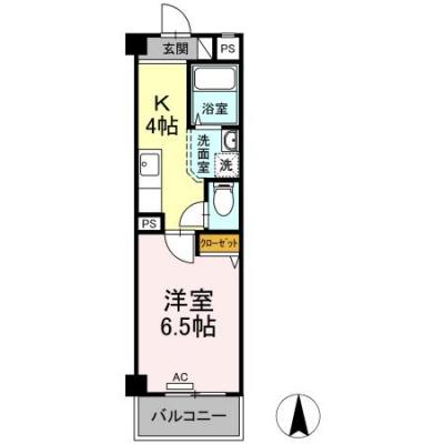 D-ROOMマンスリー【ＯＲＩＥＮＴＡＬ Ｐ.Ｉ.Ｃ.】インターネット無料！花小金井駅徒歩5分！の間取り図