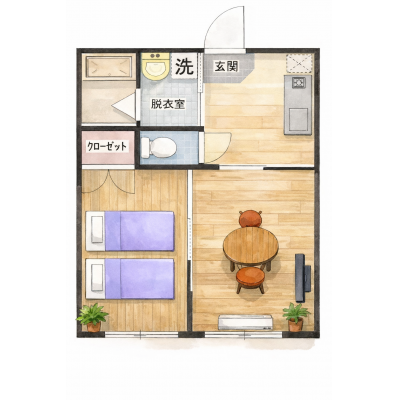 【Casa de sol】家具家電付・Wi-Fi完備｜空港13分の間取り図