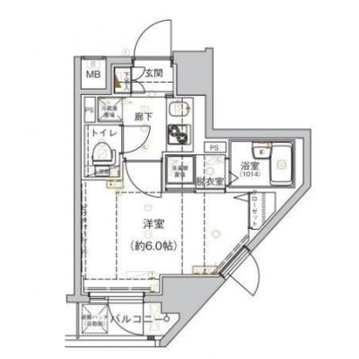 【60日以上の利用でお得🌈】【禁煙🚭/Wi-Fi無料🌐】マイナビSTAYミライエ御茶ノ水ガーデン　201の物件間取り図