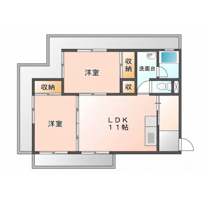 【2名入居可/2LDK】津名一宮IC車4分🚗3面バルコニーの明るい室内で快適な淡路島滞在を✨【M074】の間取り図