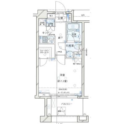 【TM神楽坂CT/SP_B-2】人気の神楽坂・ダブルベッド・駅徒歩１分・ネットWi-Fi無制限無料テレワークにも♪・宅配ボックス利用可外国語対応可の間取り図