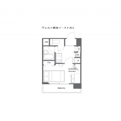 八丁堀駅より徒歩5分！/複数路線利用可能/家具家電付き/ヴェルト銀座イースト 302の間取り図