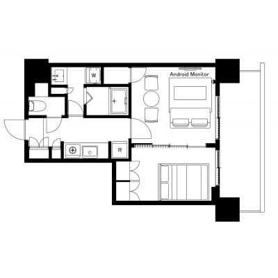 2024年築！/晴海エリア/湾岸近く/HARUMI　FLAG　PORT　VILLAGE　D棟　1014の間取り図