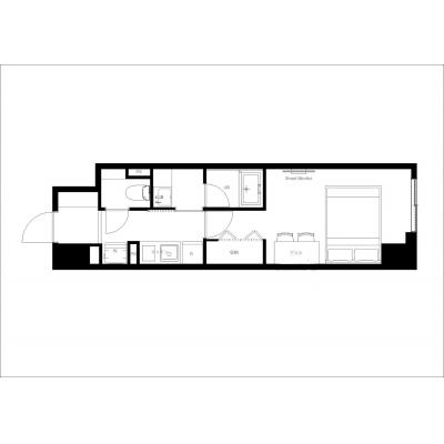新栄町駅から徒歩9分！名古屋城まで電車で近く/家具・家電完備のデザイナーズ/観光やビジネスでの滞在に/パークアクシス新栄 804の間取り図