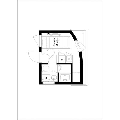 オシャレなメゾネット物件/Wi-Fi完備/家具家電・備品完備/Retaw Hills WASEDA 401の間取り図