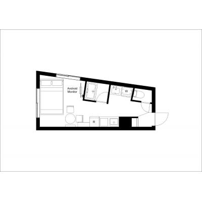 広尾駅から徒歩10分/人気の渋谷エリア/Wi-Fi完備/家具家電・備品完備/オークレスト恵比寿 401の間取り図
