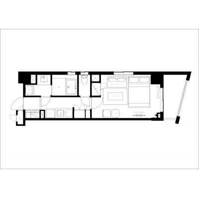 駅から徒歩5分！家具家電完備/Wi-Fi付き/セキュリティ万全/レジディア中落合A 103の間取り図