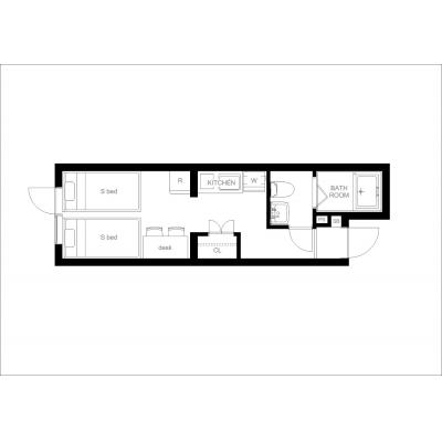 最寄駅から徒歩8分/2駅2路線が利用可能！/家具家電充実/Wi-Fi完備/MAT ARAIYAKUSHI WEST 203の間取り図