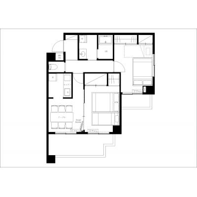 最寄り駅より徒歩4分/お洒落なお部屋/家具・家電完備/Wi-Fi完備/サンセゾンI 110の間取り図