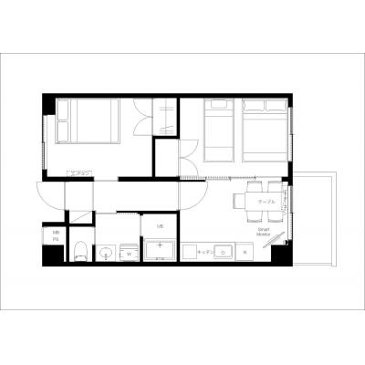 最寄り駅より徒歩4分/最大5名宿泊可能/スーパーまで徒歩1分/Wi-Fi完備/サンセゾンI 111の間取り図