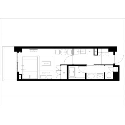下落合駅から徒歩5分！/家具家電完備/Wi-Fi付き/レジディア中落合C 104の間取り図