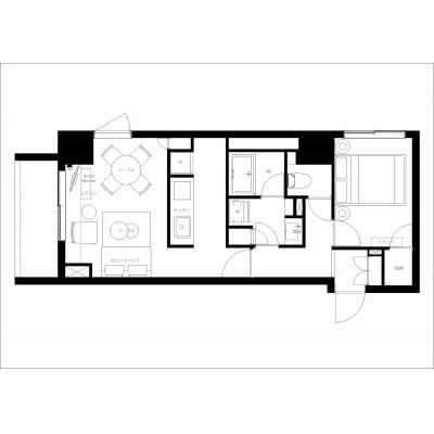 菊川駅から徒歩9分/最大人数4名/家具家電付き/ASMACI　MAISON両国　I　203の間取り図