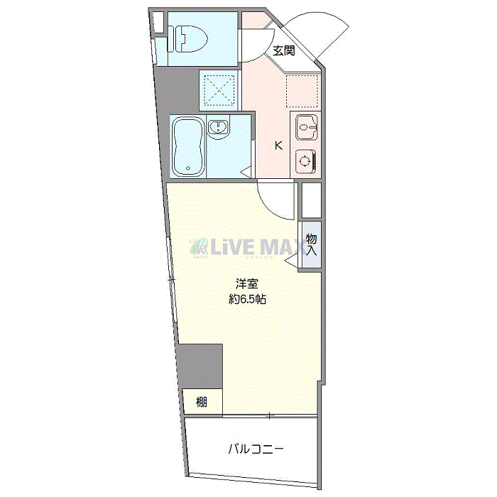 マンスリーリブマックス新宿若松河田EASTロック■『禁煙ルーム』【複数入居不可・浴室乾燥付】≪スタンダードシリーズ≫の間取り図