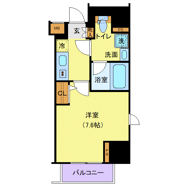 マンスリーリブマックス神保町NORTHイムーブル■『禁煙ルーム・25平米・駅3分』【独立洗面・浴室乾燥付】≪エクセレントシリーズ≫の間取り図