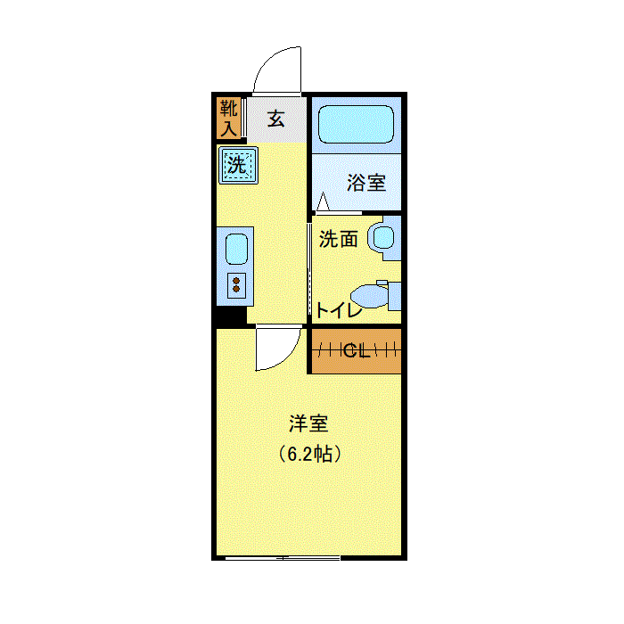 グッドステイ東武東上線上福岡SOUTHルアネス■『禁煙ルーム・独立洗面・浴室乾燥付』【ハイクラス】の間取り図