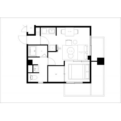 新大久保駅徒歩圏内/新宿駅まで乗り換えなし/都心へのアクセス抜群/T-FLAT SHINJUKU TOYAMA 601の間取り図