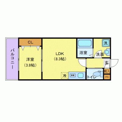OneLife海老名門沢橋メゾン【★1LDK・Wi-Fi無制限・独立洗面台】の間取り図