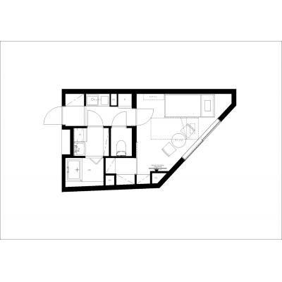 最寄り駅から徒歩5分/人気の新宿エリア/家具家電充実/Wi-Fi完備/CREAL新宿山吹町 102の物件間取り図