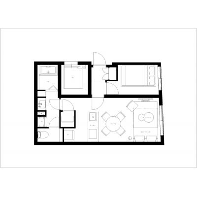 最寄り駅から徒歩5分/人気の新宿エリア/家具家電充実/Wi-Fi完備/CREAL新宿山吹町 103の物件間取り図