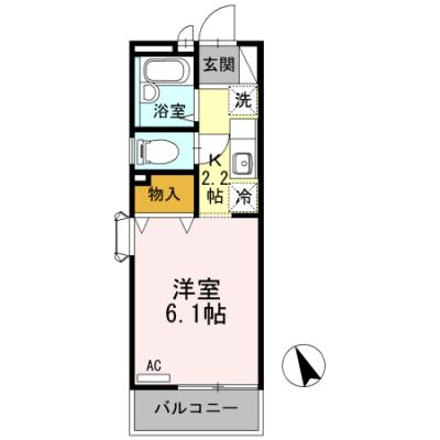 D-ROOMマンスリー【プレアディス2000】インターネット使い放題！電子タバコのみOK！の間取り図