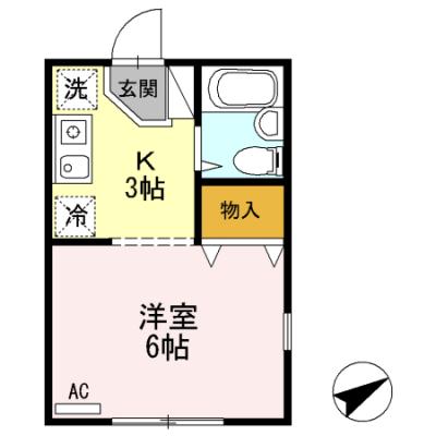D-ROOMマンスリー【セジュールけやき】三鷹駅から徒歩4分！の間取り図