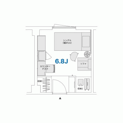《東京・新宿へも直通！》24Hモニター付きラウンジ｜一棟フルリノベ｜旅するように暮らす「西船橋」マンスリー🧳(209)の物件間取り図