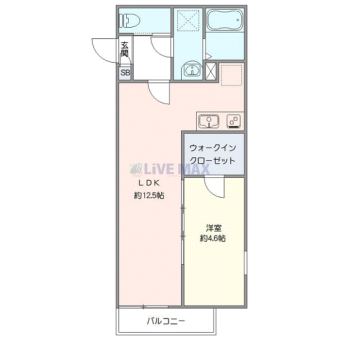 グッドステイ千葉浜野WESTエベッラ■『禁煙ルーム・1LDK・40平米・Wi-Fi無制限・追い焚き機能』【ハイクラス】の間取り図