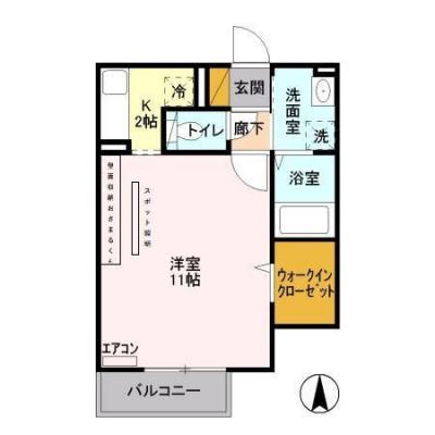 D-ROOMマンスリー【コトー・タカイチ】インターネット使い放題！オートロック付き！の間取り図