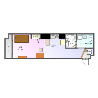 🌈新規オープン賃料半額🌈明石駅徒歩6分✨法人歓迎！デザイナーズ＆ネット無料📶RC構造✨広々1R✨【M075】の間取り図