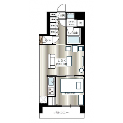 マンスリーステージ押上　1LDK-type【光回線インターネット（WIFI対応）無料！管理費無料！！】の間取り図