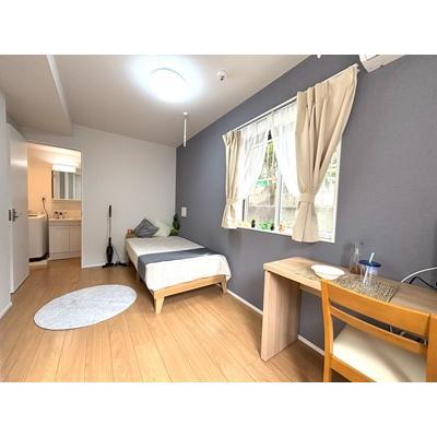 🔷🔹🔸🔶⭐2023年築⭐1Kタイプ⭐宅配BOX⭐1階角部屋⭐浴室乾燥機⭐【禁煙&Wi-Fi無料】⭐🔶🔸🔹🔷「K46」の間取り図