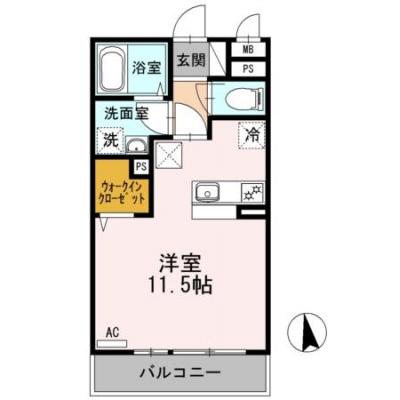 D-ROOMマンスリー【サンプレジール】インターネット無料！小川駅徒歩3分！の間取り図