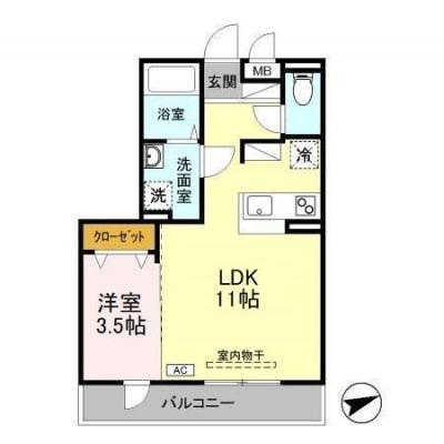 D-ROOMマンスリー【Ｂiz ＳＴＡＹ青梅新町】インターネット使い放題！オートロック付き！の間取り図