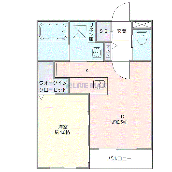 マンスリーリブマックス千歳NORTHスクエア■『禁煙ルーム・1LDK・32平米・駐車場有』【独立洗面・浴室乾燥付】≪プレミアムシリーズ≫の物件間取り図