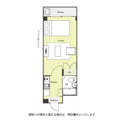 ユニオンマンスリー京成小岩２　101　1K・セミダブル☆【禁煙ルーム】人気の角部屋！ローテーブル＆ソファ＆たっぷり収納2ドア冷蔵庫など生活家電のあるお部屋■選べるWi-Fi格安レンタル中！の物件間取り図