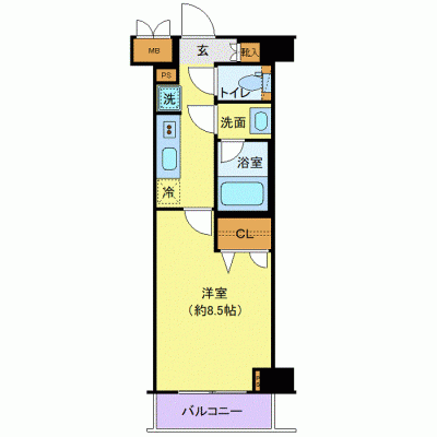 OneLife大森ウィズ【▼オートロック・バストイレ別・独立洗面台・浴室乾燥機付き】の物件間取り図