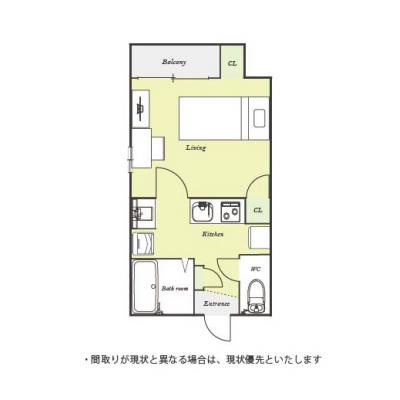 ユニオンマンスリー亀戸７　301　1K・シングル☆◆インターネット固定回線（有線）無料の部屋◆【禁煙ルーム】人気の角部屋！安心のオートロック＆モニター付きインターフォン完備の物件間取り図
