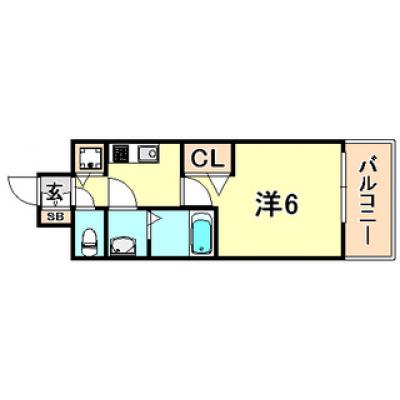 トラスト兵庫6【新開地駅・湊川公園駅徒歩圏内！！】の間取り図