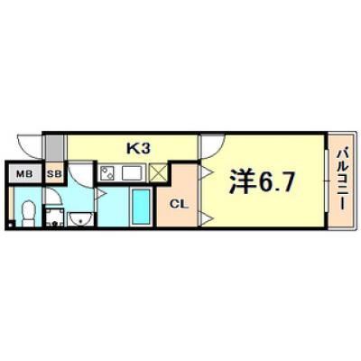 トラスト三宮31【三宮駅・新神戸駅徒歩圏内！追炊あり！】 の物件間取り図