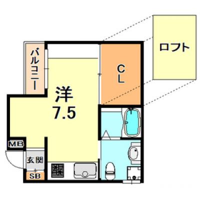 トラスト灘2【JR灘駅徒歩6分♪　おしゃれなお部屋です♪】の物件間取り図
