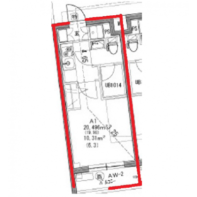 【60日以上の利用でお得🌈】【禁煙🚭】マイナビSTAYキューブ武蔵小杉【仮称】　308の間取り図
