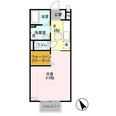 D-ROOMマンスリー【グランドール】インターネット使い放題！追い焚き給湯付き！の間取り図