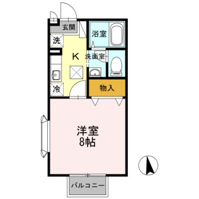 D-ROOMマンスリー【サンウィッシュ柴宮】モニター付インターホン付き！電子タバコのみOK！の間取り図