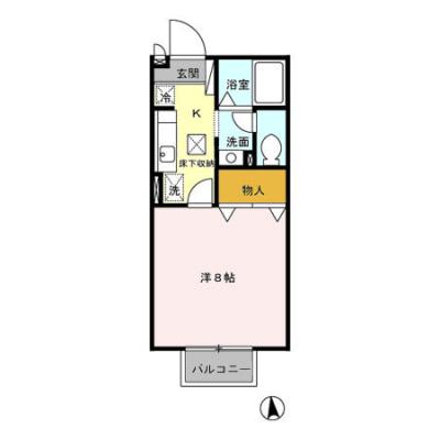 D-ROOMマンスリー【サニーコート・村井】温水洗浄便座付き！電子タバコのみOK！の間取り図