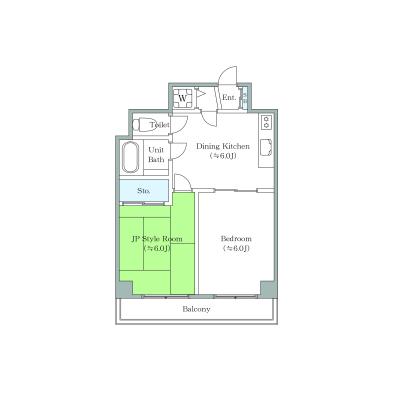 ★Oeupマンスリー日暮里・鶯谷【南向き・２DK・和室仕様・ドラム式洗濯機設置・お子様可能・外国籍可能】の物件間取り図