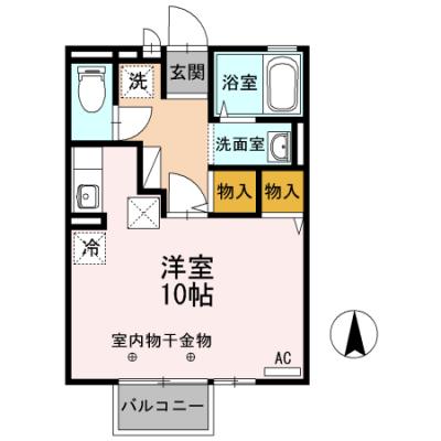 D-ROOMマンスリー【アムール山村】インターネット使い放題！電子タバコのみOK！の間取り図