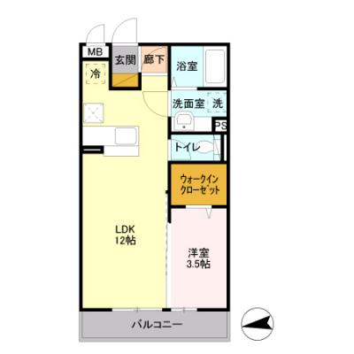 D-ROOMマンスリー【花水木Ｉ】インターネット使い放題！オートロック付き！の間取り図